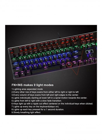 Rainbow Backlit Mechanical Gaming Keyboard