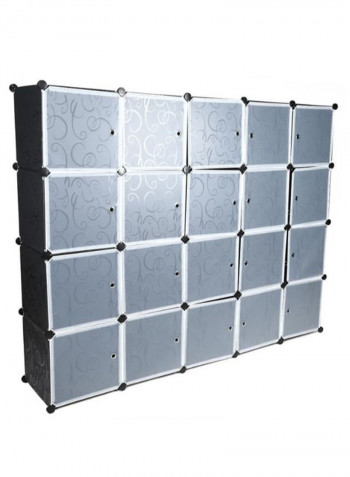 20 Cubes Modular Storage Wardrobe Black