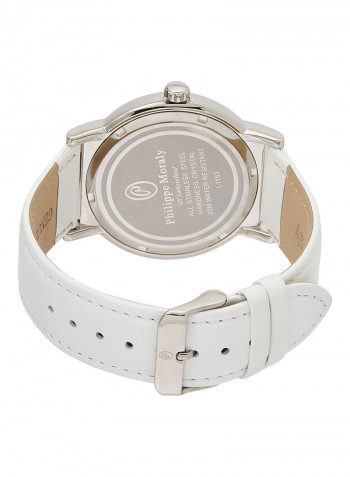 Men's Leather Analog Wrist Watch L1153WWW
