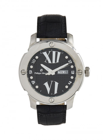 Men's Leather Analog Wrist Watch L1331WBB