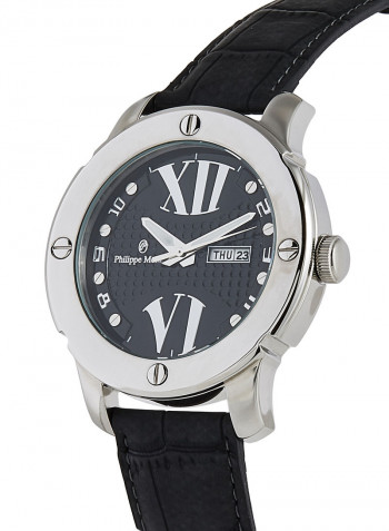 Men's Leather Analog Wrist Watch L1331WBB