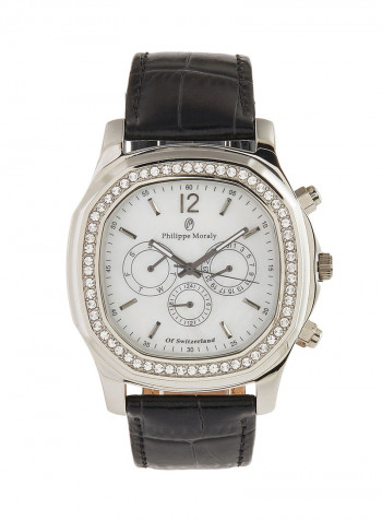 Men's Leather Analog Wrist Watch LS1151WBB