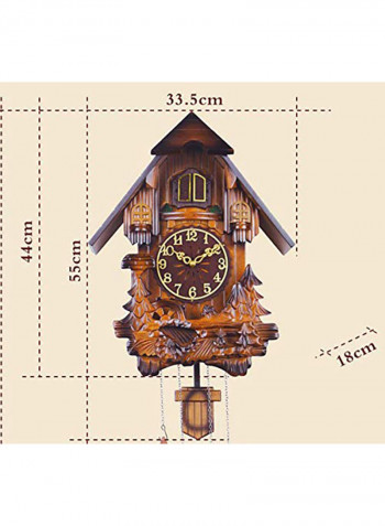 Handcrafted Cuckoo Clock Brown 44x33.5x18centimeter