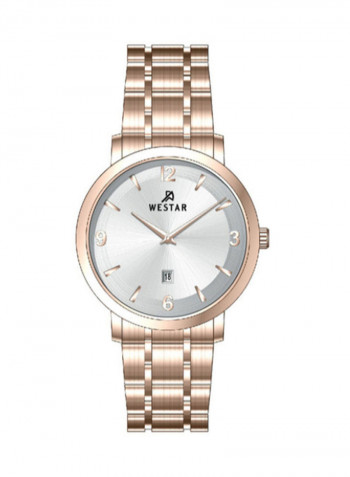 Women's Stainless Steel Quartz Analog Wrist Watch With Date Display 40220PPN607