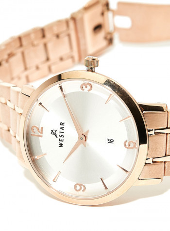 Women's Stainless Steel Quartz Analog Wrist Watch With Date Display 40220PPN607