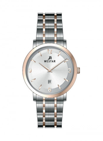 Women's Stainless Steel Quartz Analog Wrist Watch With Date Display 40220SPN607