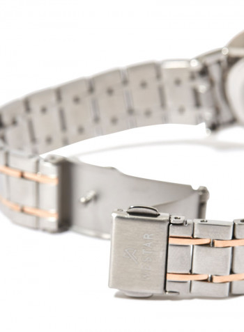 Women's Stainless Steel Quartz Analog Wrist Watch With Date Display 40220SPN607