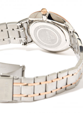Women's Stainless Steel Quartz Analog Wrist Watch With Date Display 40220SPN607