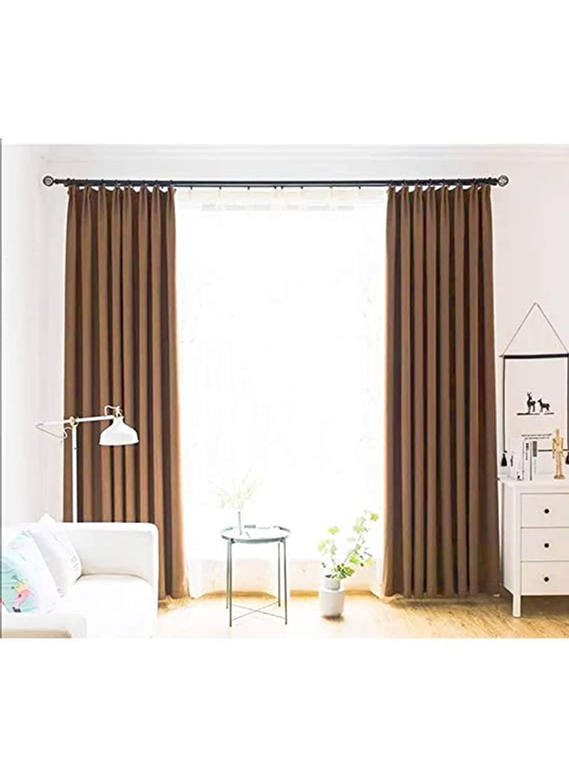 Pair Of Thermal Blackout Curtain Brown 300 x 270centimeter