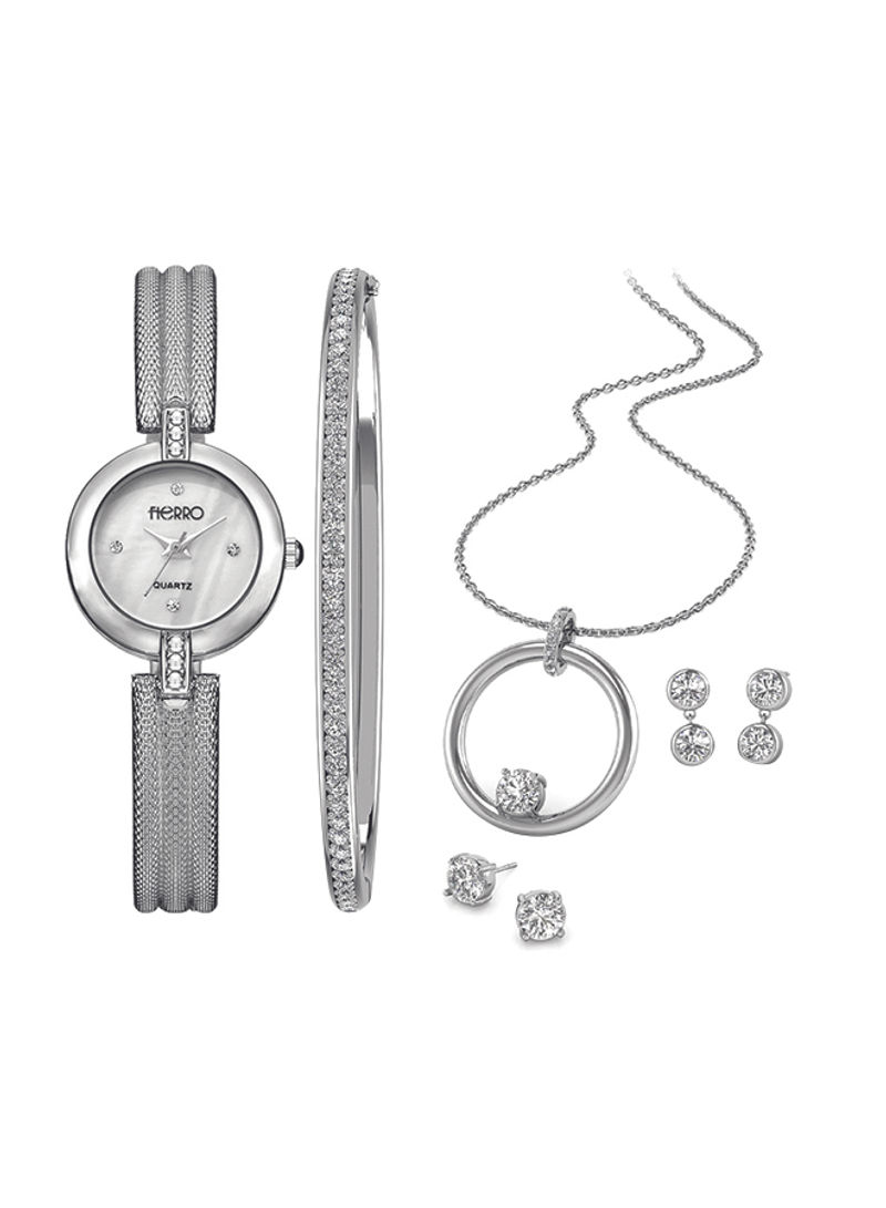 Women's 7- Piece  Silver Plated Watch Set