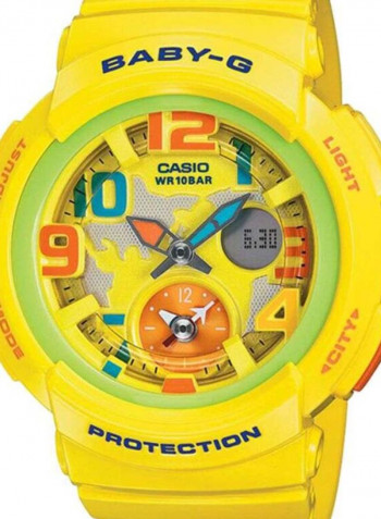 Women's Rubber Analog/Digital Watch BGA-190-9BDR