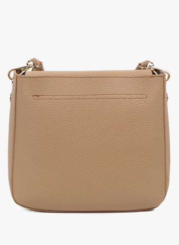 Flap Closure Shoulder Bag Camel