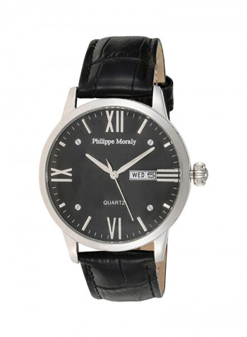 Men's Leather Analog Watch L1063WBB