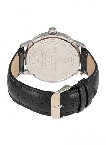 Men's Leather Analog Watch L1063WBB