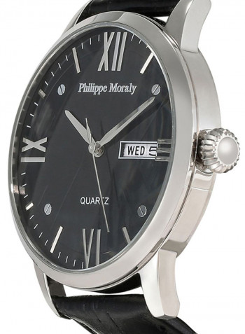 Men's Leather Analog Watch L1063WBB