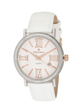 Men's Leather Analog Watch L1371CRWW