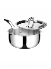 Tri-Ply Stainless Steel Saucepan With Lid Silver 3Quart
