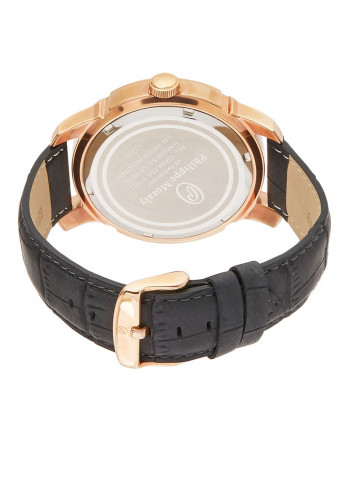 Men's Leather Analog Wrist Watch L1331RWB