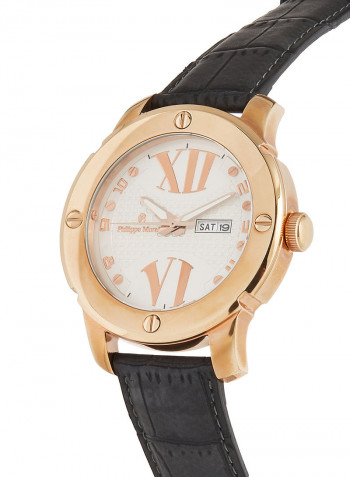 Men's Leather Analog Wrist Watch L1331RWB
