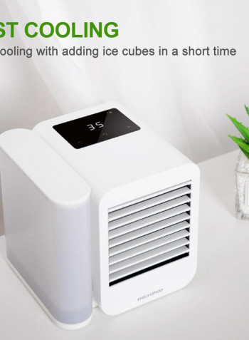 1000ml 99-Speed Touch Screen Type-C Cooling Fan Air Conditioner Humidifier White 22cm