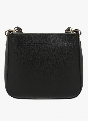 Flap Closure Shoulder Bag Black