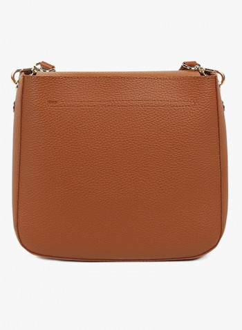 Flap Closure Shoulder Bag Tan