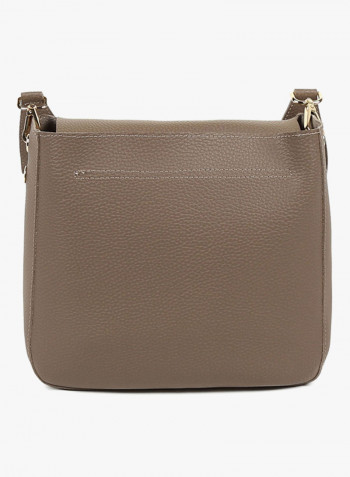 Flap Closure Shoulder Bag Dark Mink
