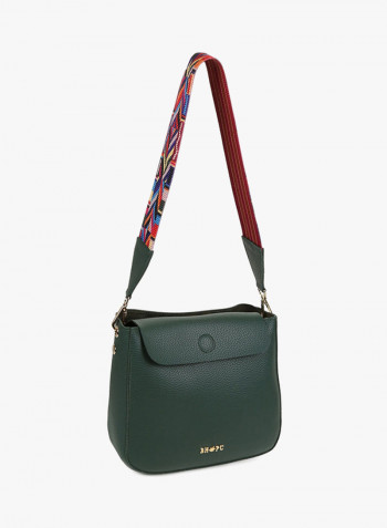 Flap Closure Shoulder Bag Green