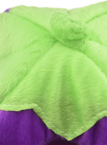 Foldable Strawberry Pattern Soft Pet House With Cushion Purple/Green/White L