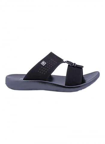 Perforated Arabic Sandals Black