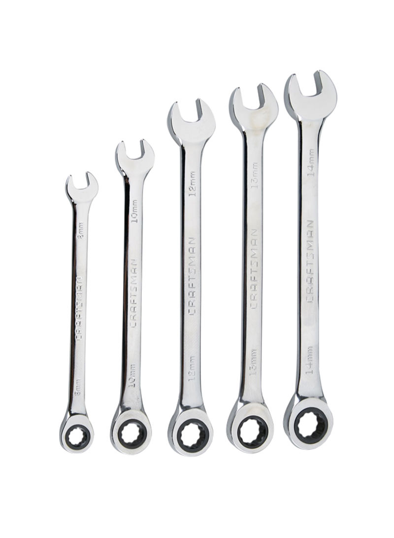 5-Piece Wrench Set Silver 251x68x33millimeter