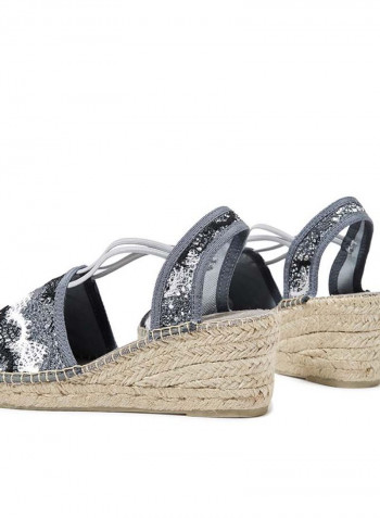 Tania Dubai Wedge Sandals Silver