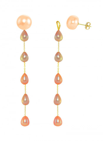18 Karat Solid Yellow Gold 7 mm Pearls Detachable Earrings