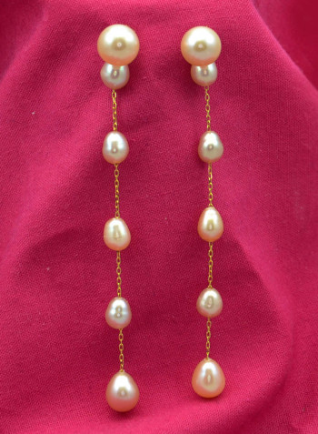18 Karat Solid Yellow Gold 7 mm Pearls Detachable Earrings