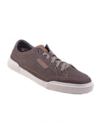 Lace-Up Low Top Sneakers Brown