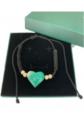 ROMEO & JULIET's HEART Natural Colombian Emerald Art Piece Shape Pure Silver Beads