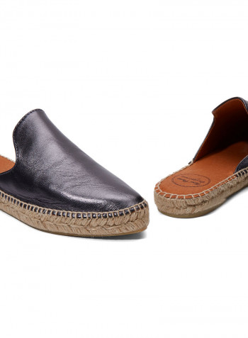 Ona-P Leather Slip-on Mule Espadrille Lead