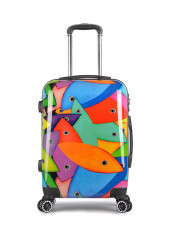 Fertility Fish Luggage Trolley 24-Inch Red/Blue/Green