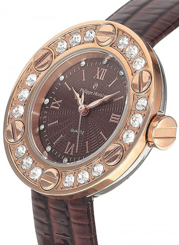Women's Leather Analog Watch LS1156ROO