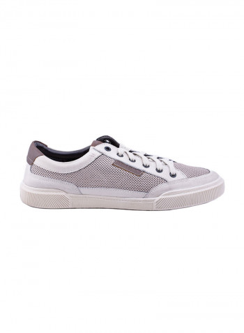 Lace-Up Low Top Sneakers Brown/White