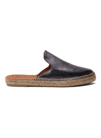 Ona-P Leather Slip-on Mule Espadrille Lead