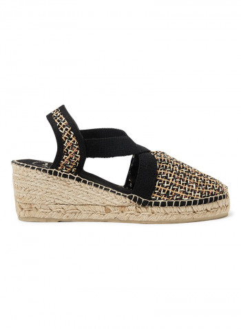 Terra Pitta Espadrille Wedges Black