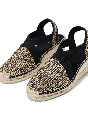 Terra Pitta Espadrille Wedges Black