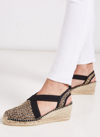 Terra Pitta Espadrille Wedges Black