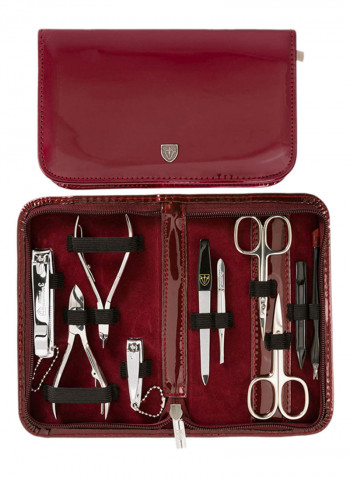 10-Piece Manicure Pedicure Grooming Set With Case Multicolour