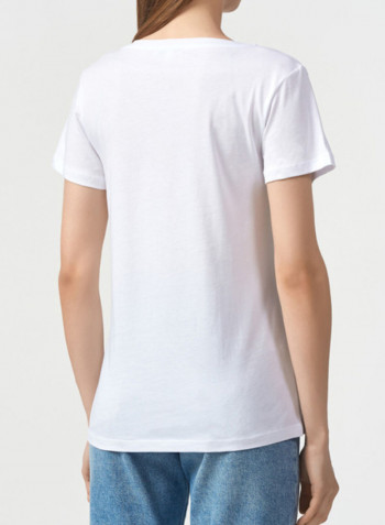 Solid Pattern Casual T-Shirt White