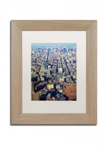 Lower Manhattan Birch Frame Wall Art Multicolour 11 x 14inch