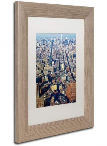 Lower Manhattan Birch Frame Wall Art Multicolour 11 x 14inch