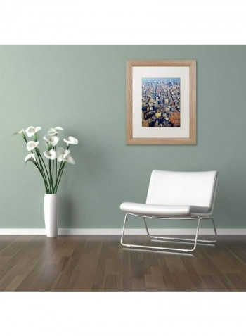 Lower Manhattan Birch Frame Wall Art Multicolour 11 x 14inch