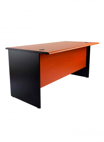 Silini Plain Office Desk Brown/Black 140x75x80centimeter